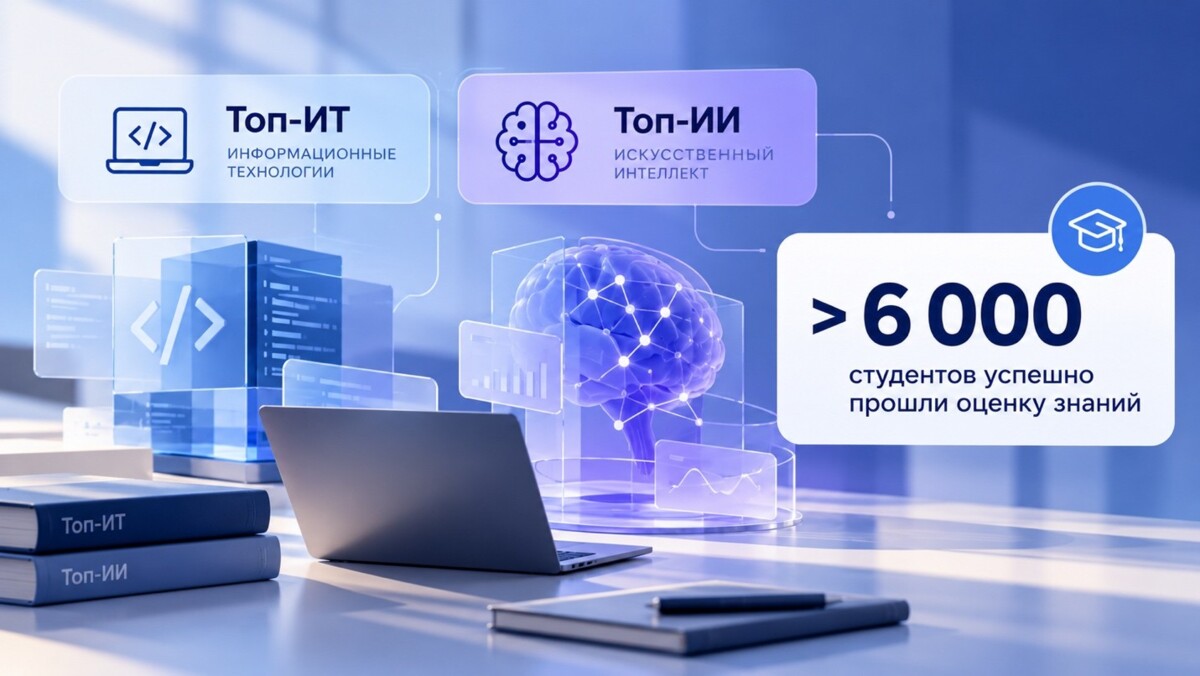 Более 6 тысяч студентов из проектов «Топ-ИТ» и «Топ-ИИ» успешно прошли оценку уровня знаний